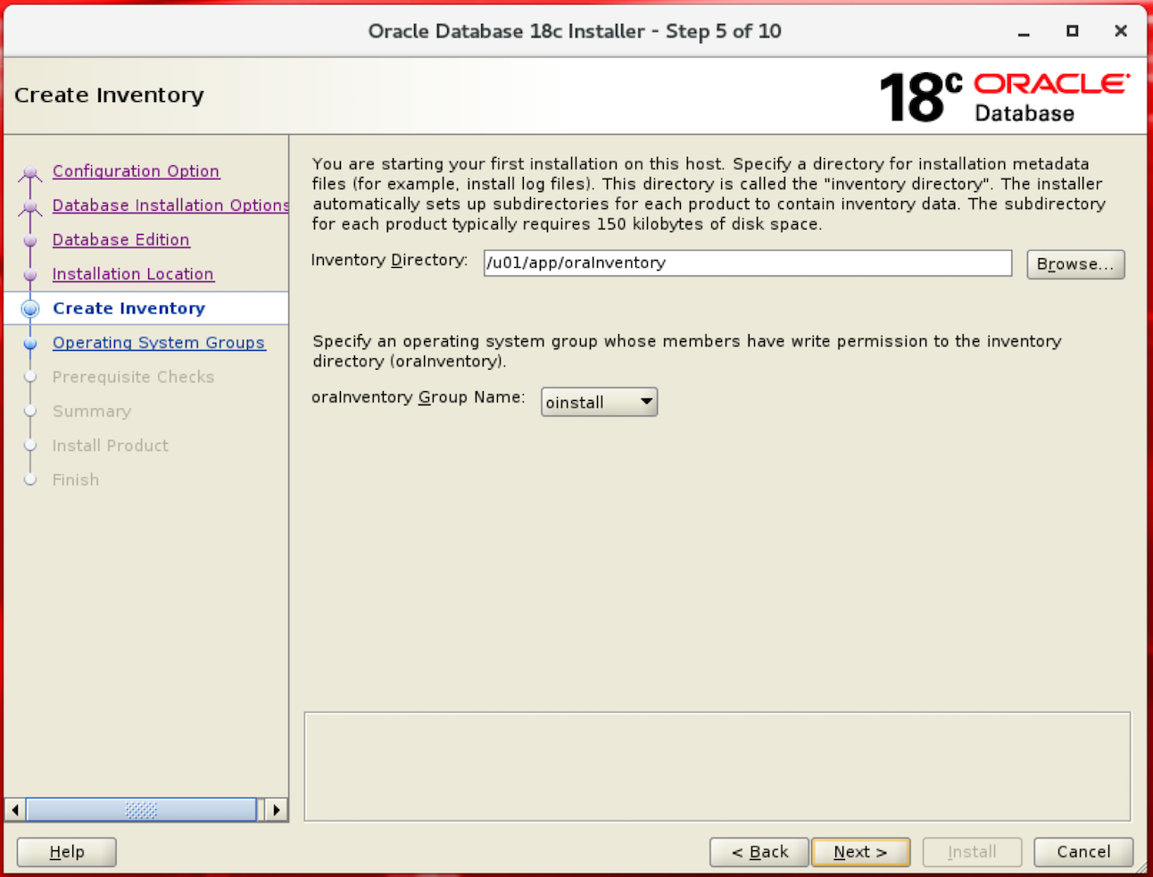 Для чего oracle использует каталог orainventory